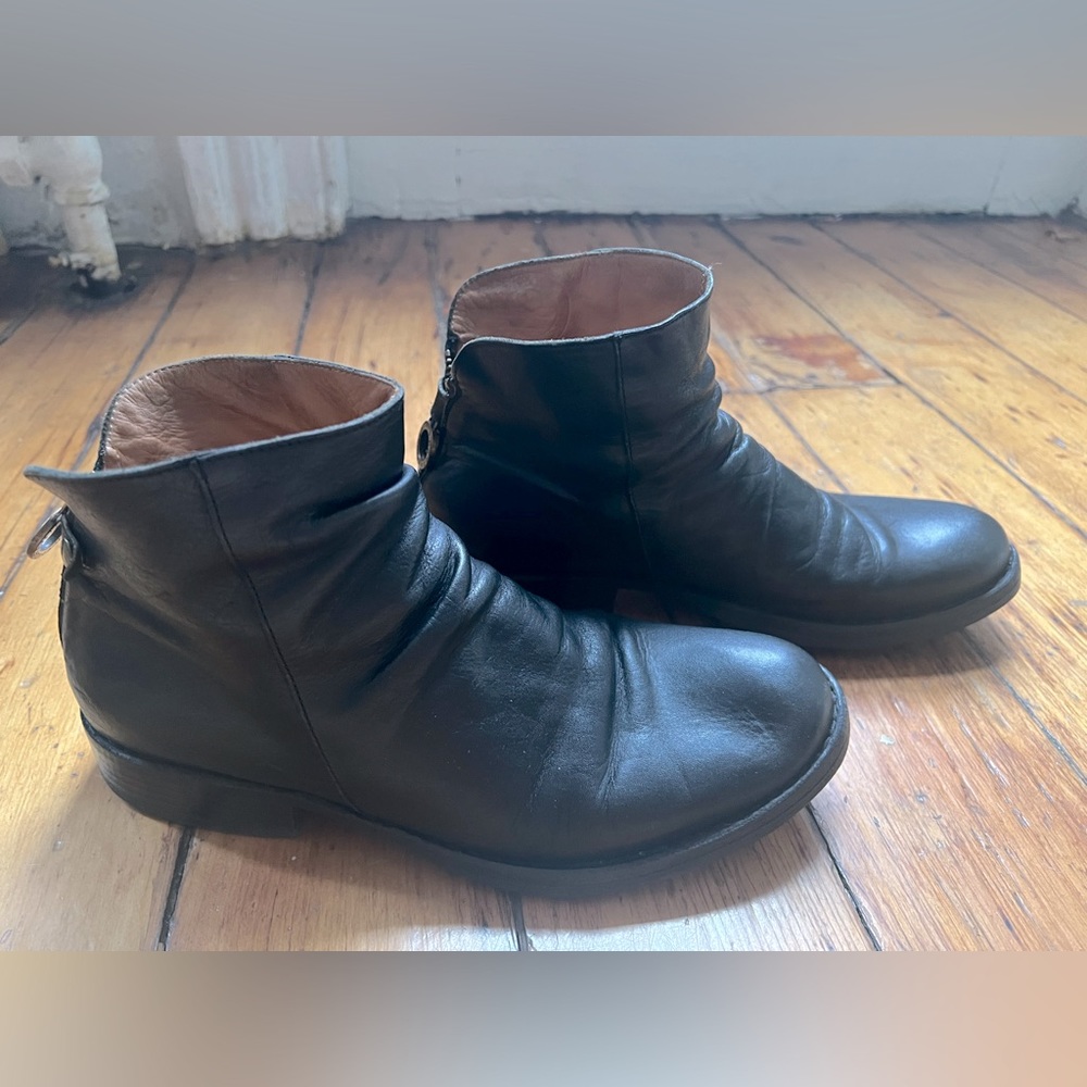 Fiorentini + Baker Black Leather Ankle Boots